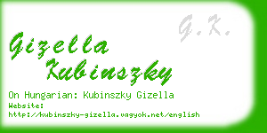gizella kubinszky business card